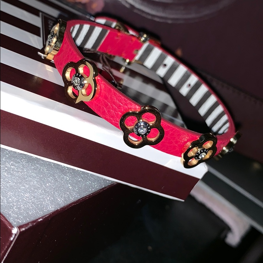 Nwt Henri Bendel Pink Petal Bracelet W Stripes 140$